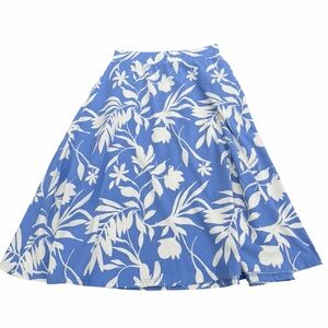 Pact Organic Fit & Flare Midi Skirt Tropical Palm Wedgewood